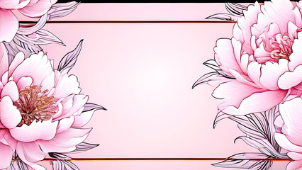 pink background with flowers