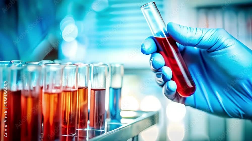 scientist in laboratory with test tubes scientist in laboratory with test tubes