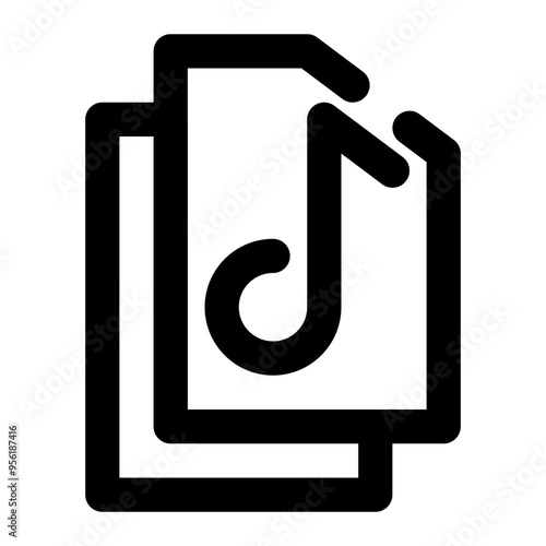 copy, audio, music, media, multimedia outline icon