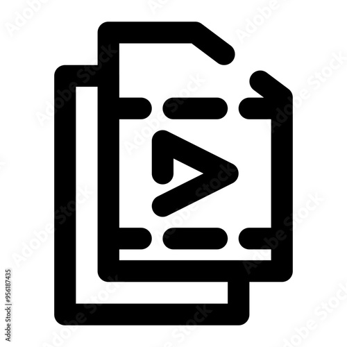 copy, video, media, multimedia outline icon