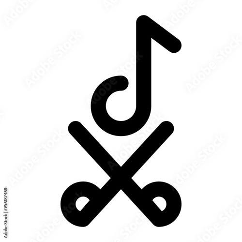 cut, audio, music, media, multimedia outline icon