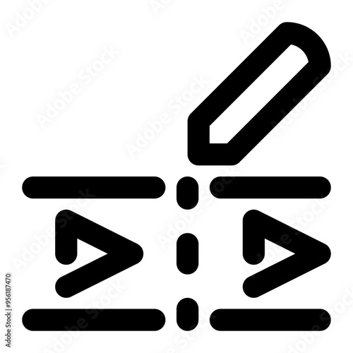 create, write, edit, video, media, multimedia outline icon
