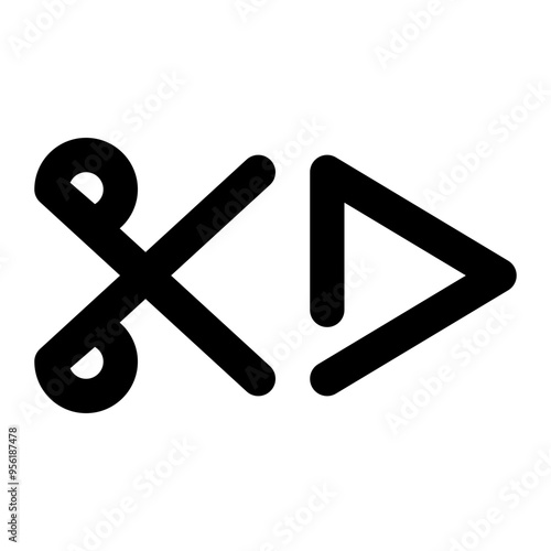 cut, video, media, multimedia outline icon