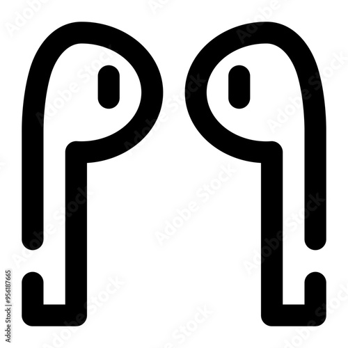 earphone bluetooth, earphone, headphone, bluetooth, media, multimedia outline icon