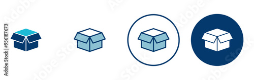 Box icon vector isolated on white background. Cardboard box, packaging open. Box vector icon