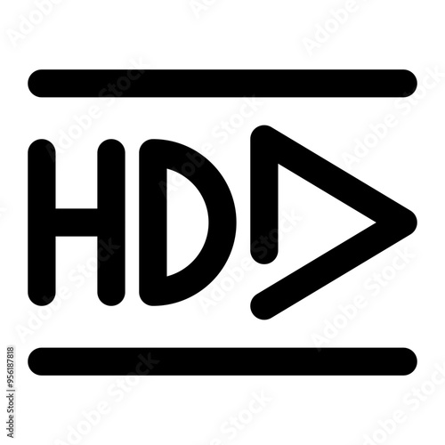 hd, high definition, resolution, video, media, multimedia outline icon