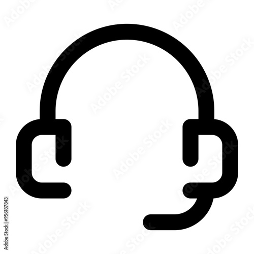 headphone, headset, music, media, multimedia outline icon