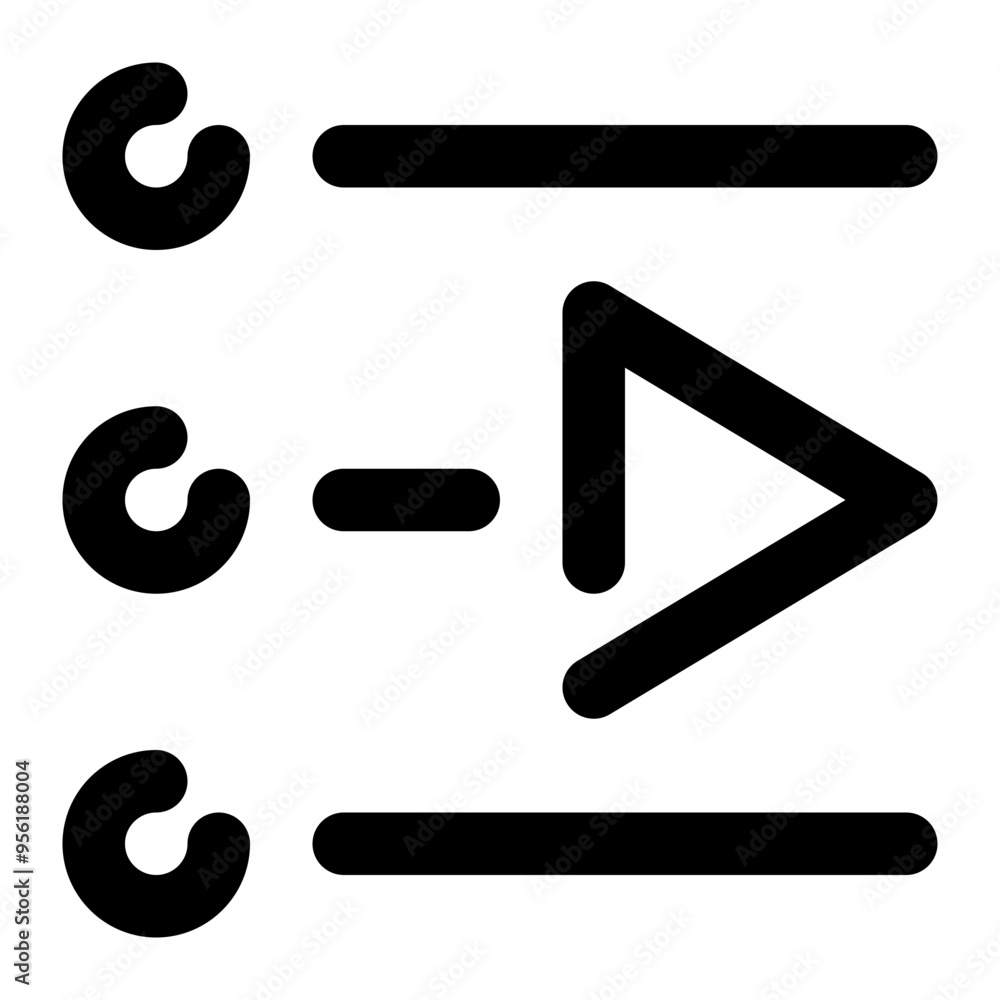 playlist, list, play, media, multimedia outline icon playlist, list, play, media, multimedia outline icon
