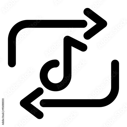 repeat, loop, media, multimedia outline icon