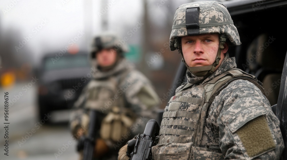 Military soldier portrait. Military soldier portrait.