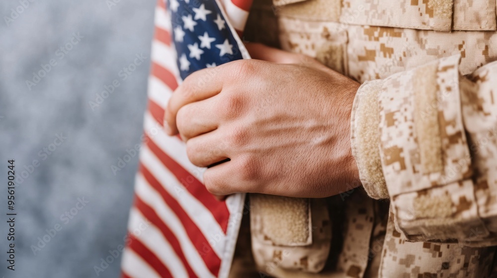 Soldier Holding Flag. Soldier Holding Flag.