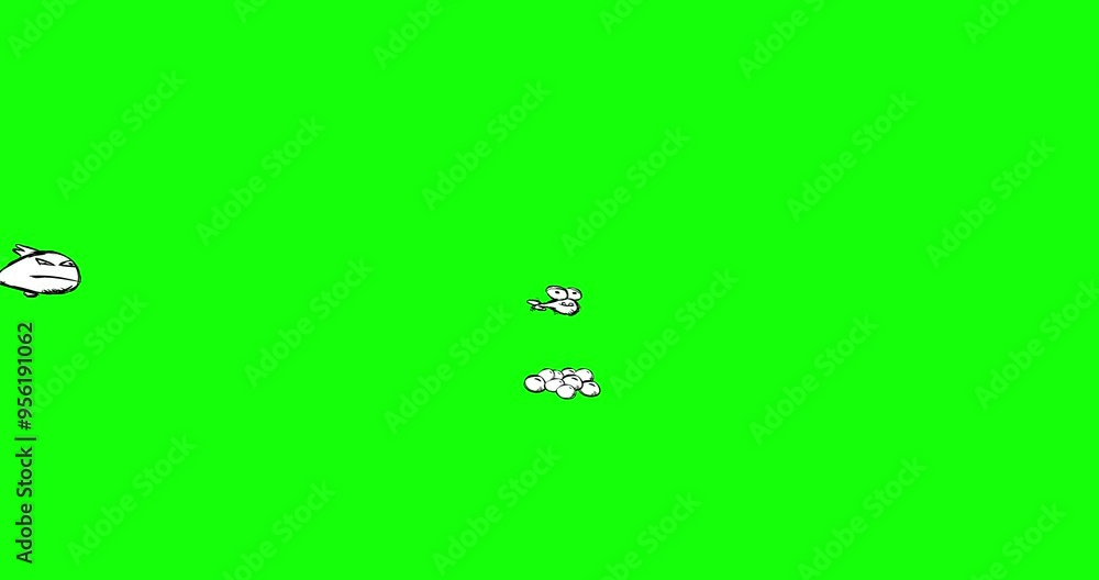 Big fish eat little fish color on green screen. From egg to skeleton. From birth to death nature. Food chain cycle process greenbox isolated 4K video education or business metaphor funny cartoon anime Big fish eat little fish color on green screen. From egg to skeleton. From birth to death nature. Food chain cycle process greenbox isolated 4K video education or business metaphor funny cartoon anime