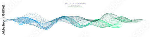 AbBgDotsLinesAuAbstract background wireframe color gradient wave from lines. Futuristic vector illustration.