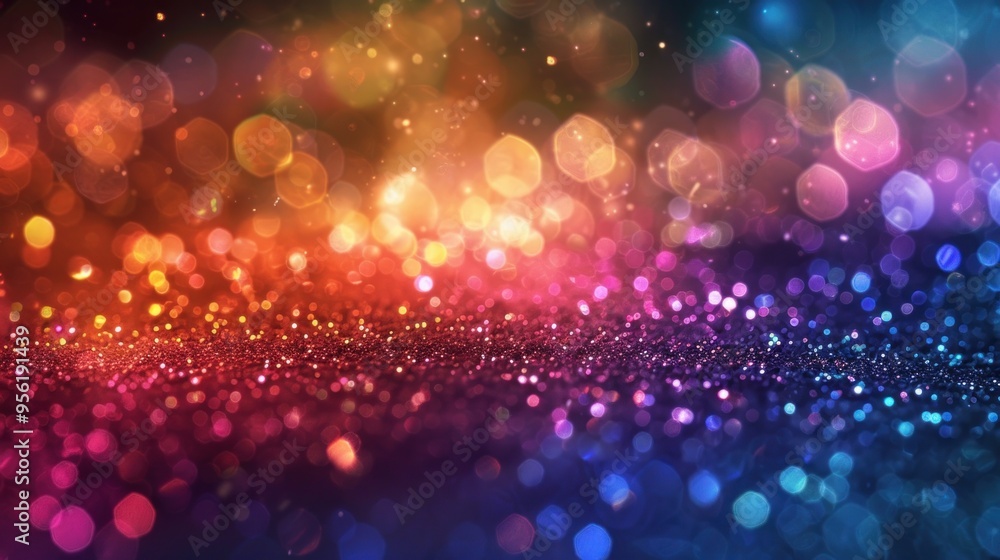 Colorful Glitter Sparkles, Bokeh, and Lights Background Colorful Glitter Sparkles, Bokeh, and Lights Background