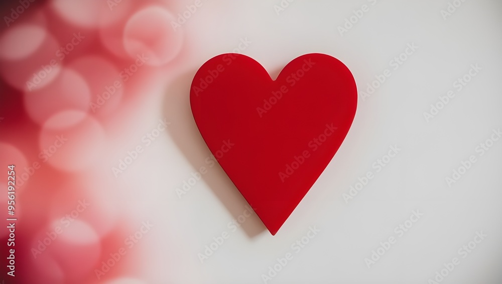 Red Heart Shape Isolated on White Background, Simple Love Symbol Red Heart Shape Isolated on White Background, Simple Love Symbol