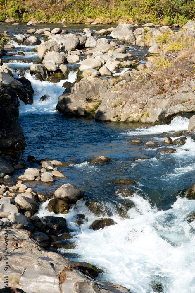water raging over the rocks, The Mahuia Rapids, Tongariro National Park water raging over the rocks, The Mahuia Rapids, Tongariro National Park