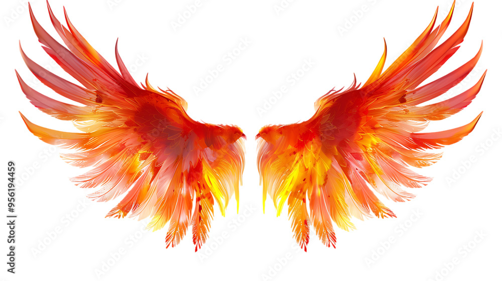 Fire wings isolated on white Fire wings isolated on white