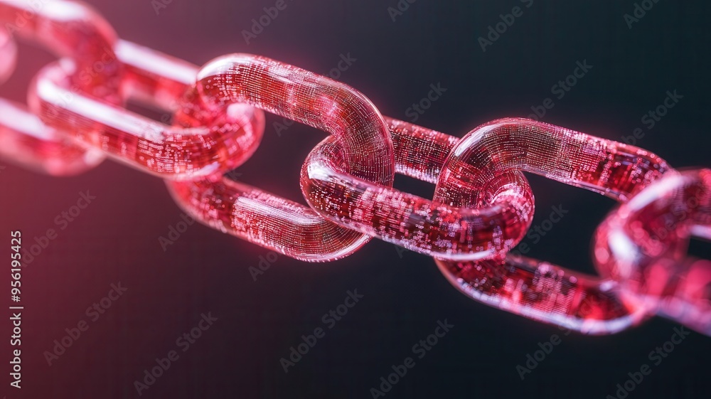 Blockchain network visualized as a secure chain of digital blocks, fintech innovation, data security Blockchain network visualized as a secure chain of digital blocks, fintech innovation, data security