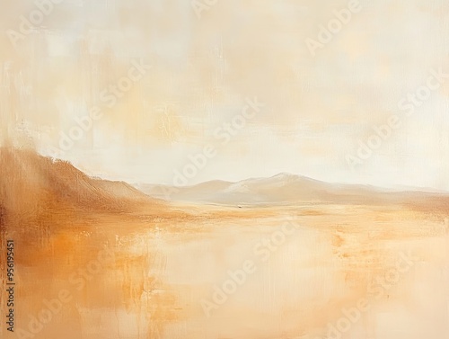 An abstract painting portraying a desert horizon