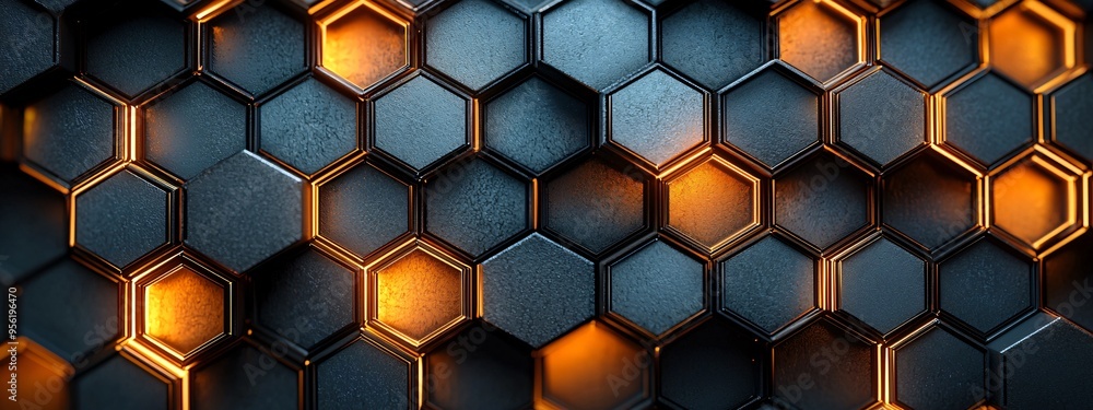 Futuristic abstract hexagonal background ideal for business presentations, tech events, and digital marketing materials with copy space. Futuristic abstract hexagonal background ideal for business presentations, tech events, and digital marketing materials with copy space.