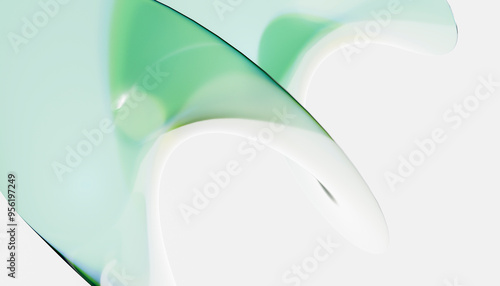 Teal and white colored abstract background of glass refraction