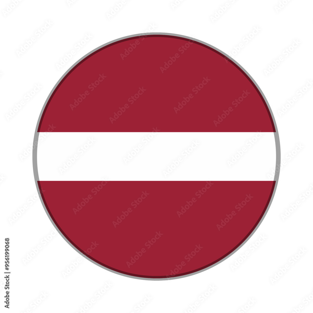 The flag of Latvia . Flag icon. Standard color. Round flag. Computer illustration. Digital illustration. Vector illustration. The flag of Latvia . Flag icon. Standard color. Round flag. Computer illustration. Digital illustration. Vector illustration.