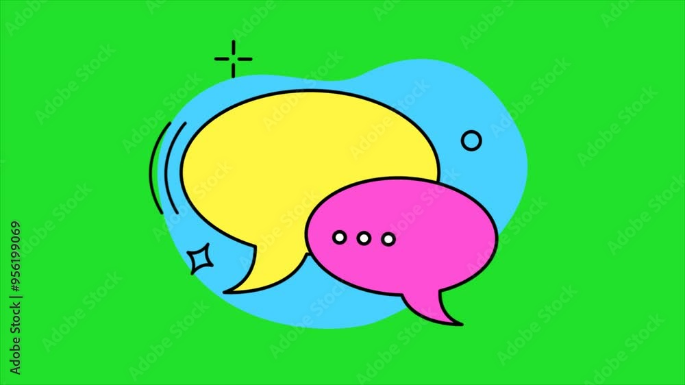 Messages Icon Animation With Green Screen Background Messages Icon Animation With Green Screen Background