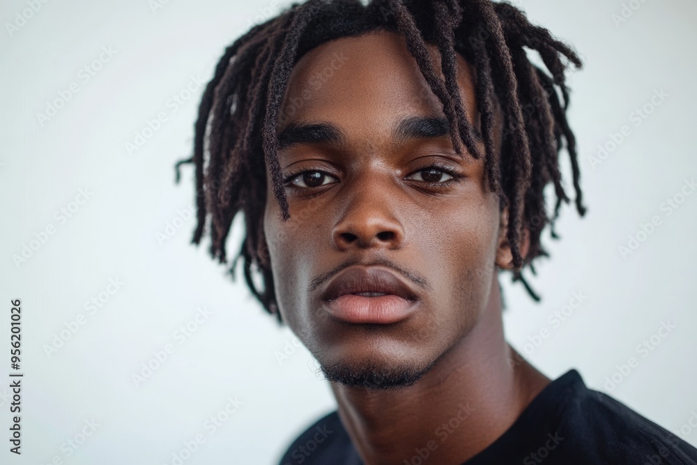 young handsome afro american man with dreadlocks isolated on white background young handsome afro american man with dreadlocks isolated on white background