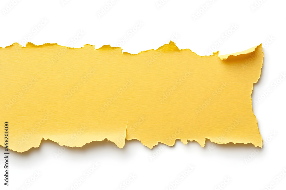 Yellow ripped paper isolated on white background Yellow ripped paper isolated on white background