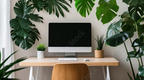 Home Office with Plants