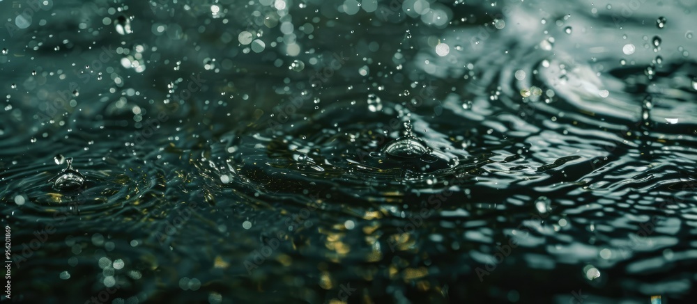 Authentic rain effects with drizzling and water droplets for use in enhancing photos with a copy space image Authentic rain effects with drizzling and water droplets for use in enhancing photos with a copy space image