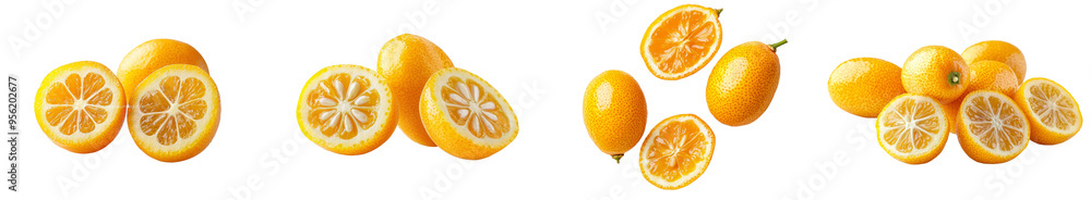 Kumquat isolated on white background, clipping path, depth of field full Kumquat isolated on white background, clipping path, depth of field full