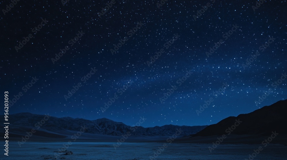 Fototapeta premium Starry Night over Mountainous Landscape