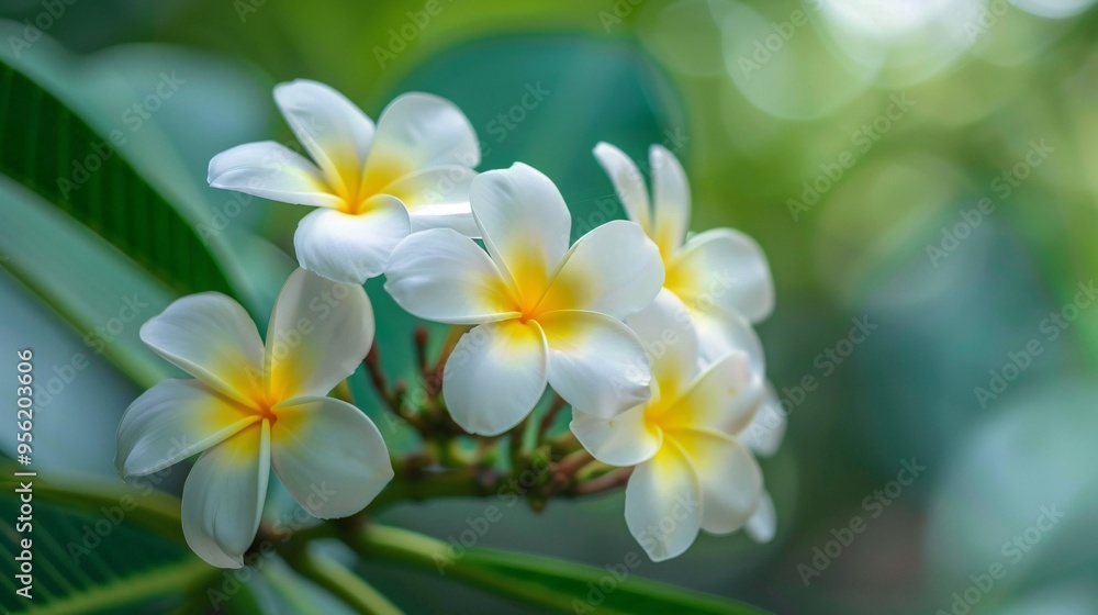 07231249 547. Close-up of Frangipani flowers, traditionally viewed as unlucky, displayed in a context that highlights their historical and cultural perception in Thai culture 07231249 547. Close-up of Frangipani flowers, traditionally viewed as unlucky, displayed in a context that highlights their historical and cultural perception in Thai culture