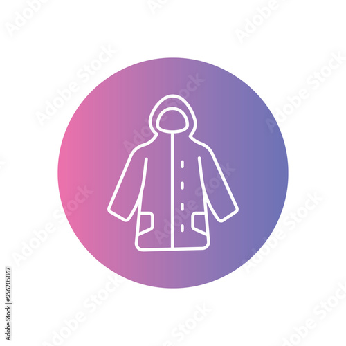 Rain Poncho icon vector stock illustration