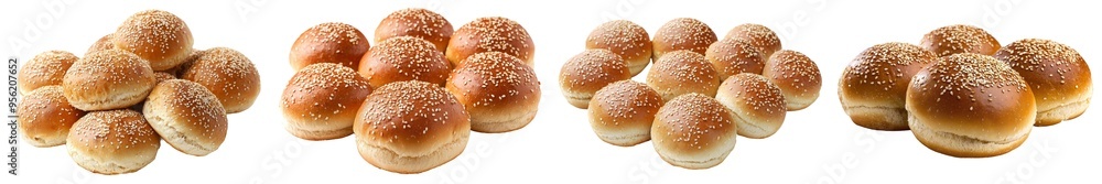 Clipping path, full depth of field, isolated hamburger bun on white background Clipping path, full depth of field, isolated hamburger bun on white background