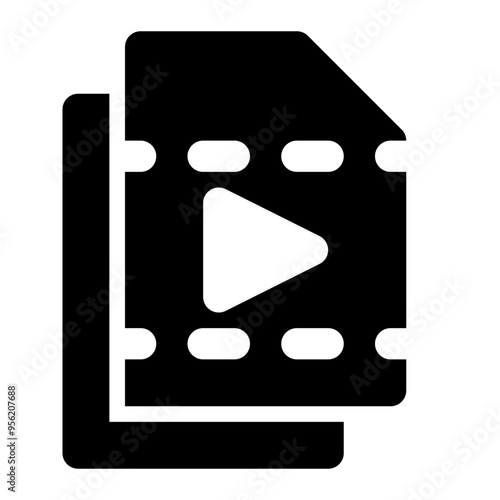copy, video, media, multimedia solid or glyph icon