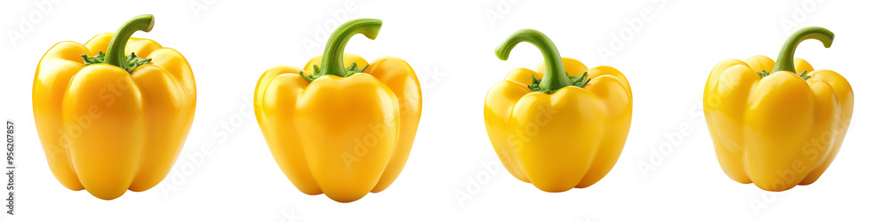 Yellow pepper, paprika, clipped path, full depth of field, isolated on white background Yellow pepper, paprika, clipped path, full depth of field, isolated on white background