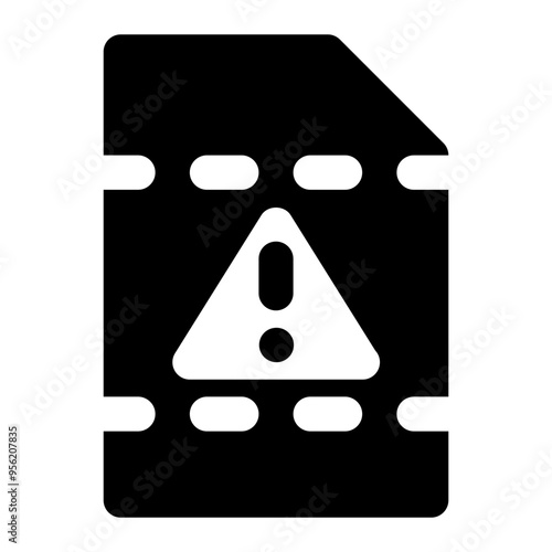 error video file, error, video, file, media, multimedia solid or glyph icon