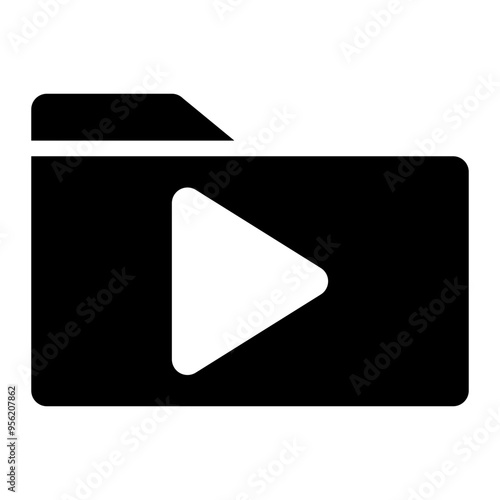 folder, video, file, media, multimedia solid or glyph icon