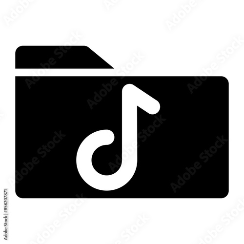 folder, collection, music, media, multimedia solid or glyph icon