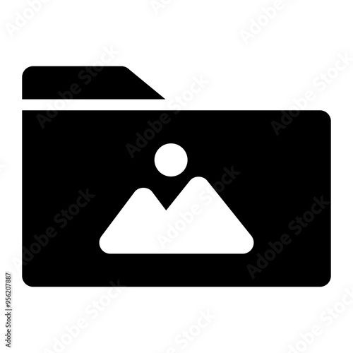 folder, image, file, media, multimedia solid or glyph icon