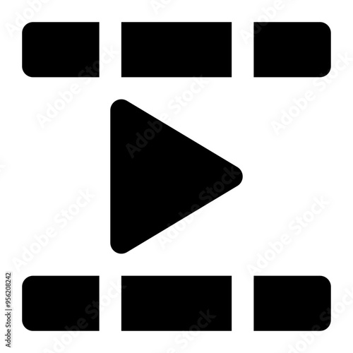 video, movie, clip, player, media, multimedia solid or glyph icon