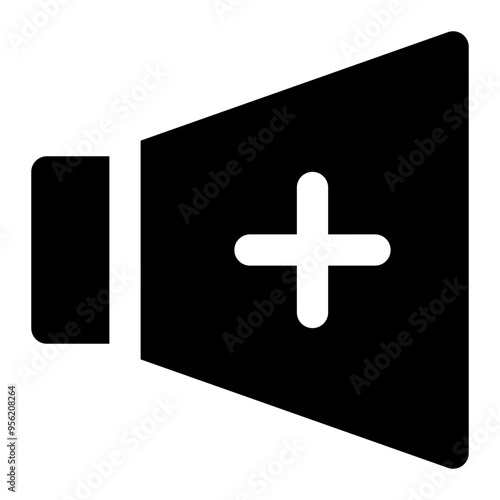volume, up, high, sound, audio, media, multimedia solid or glyph icon