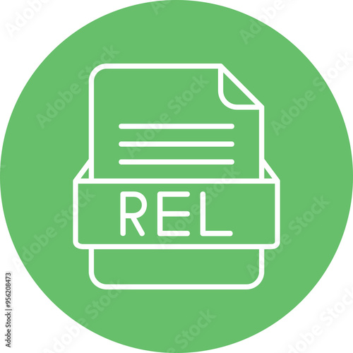 REL File Format Vector Icon Design