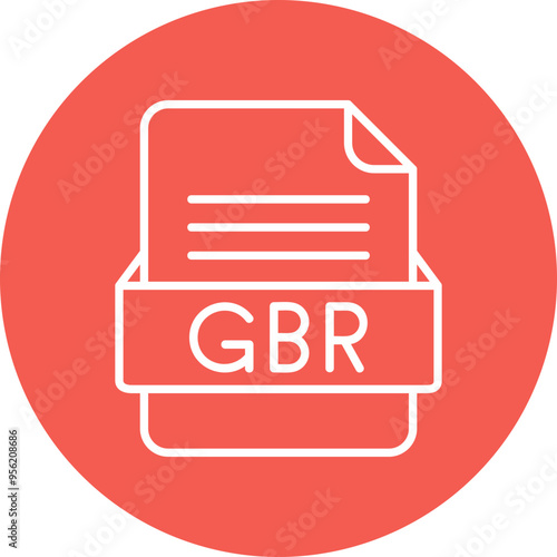 GBR File Format Vector Icon Design