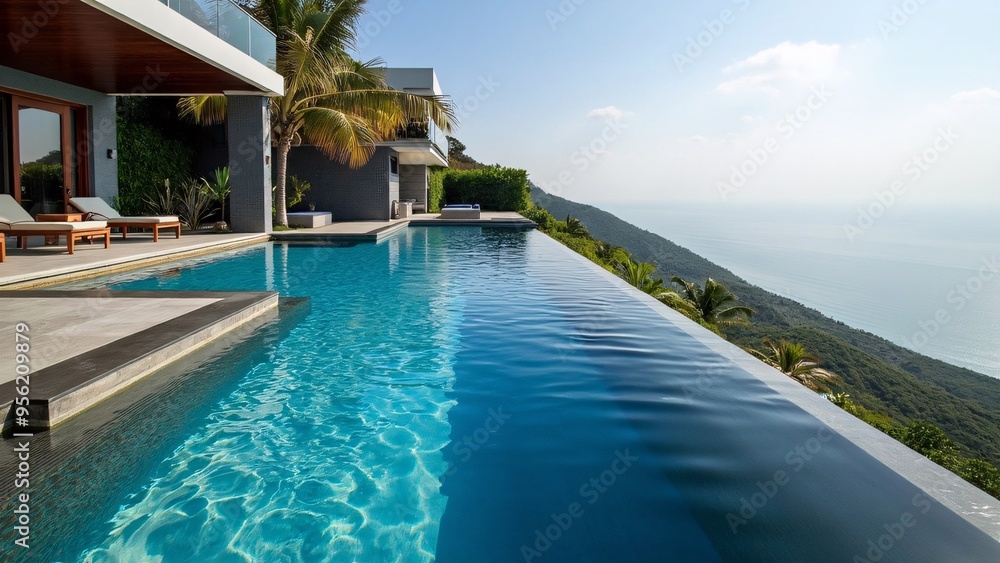 Obraz premium Infinity swimming pool nature view