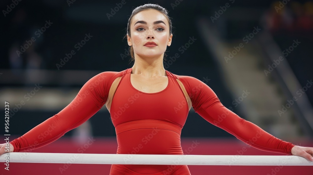Fototapeta premium Gymnast on Uneven Bars.