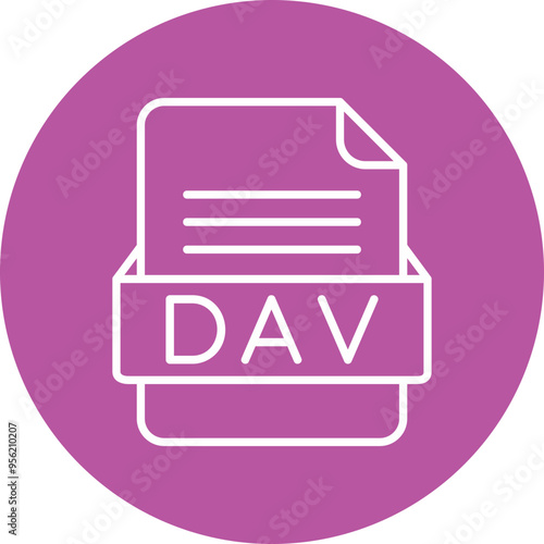 DAV File Format Vector Icon Design