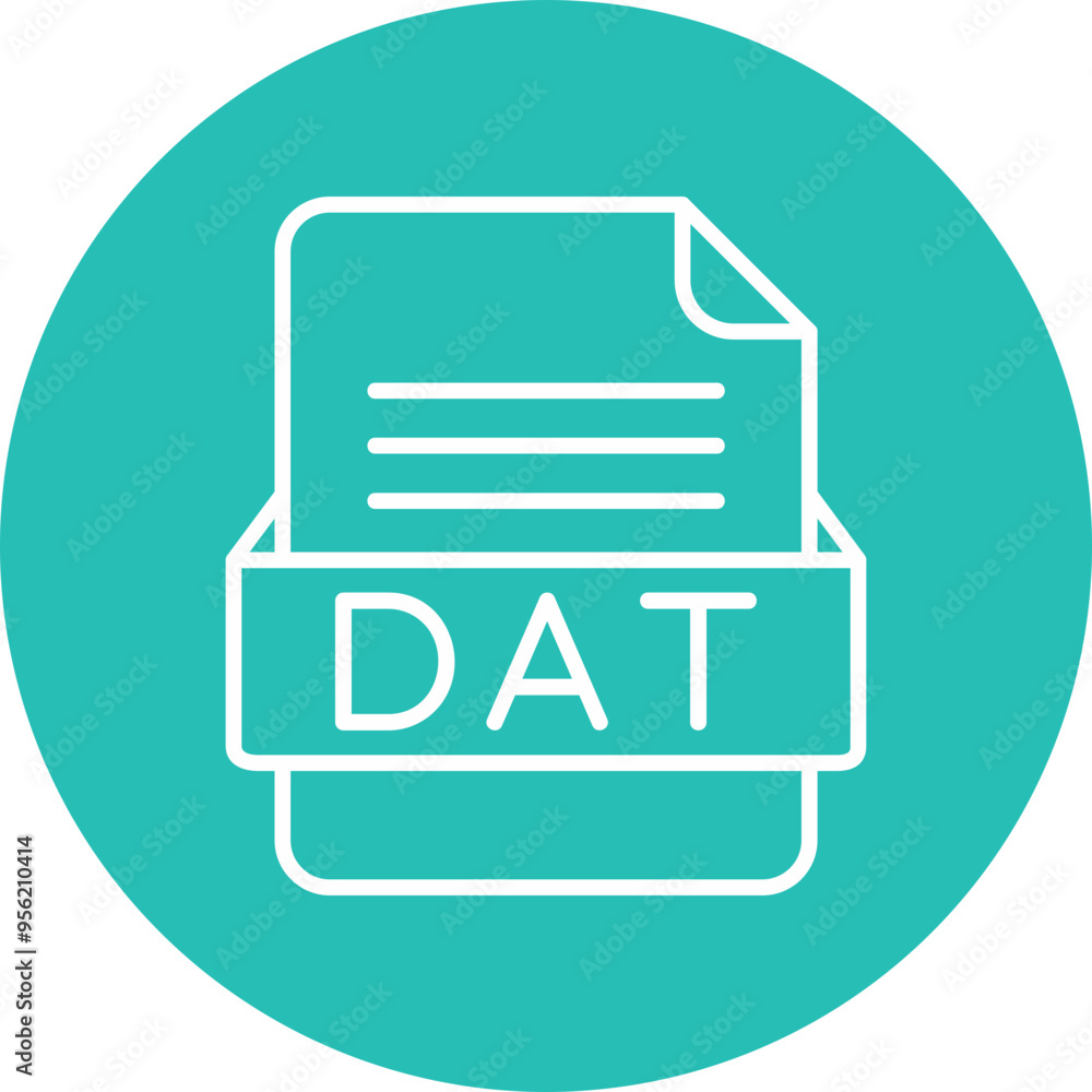 DAT File Format Vector Icon Design DAT File Format Vector Icon Design